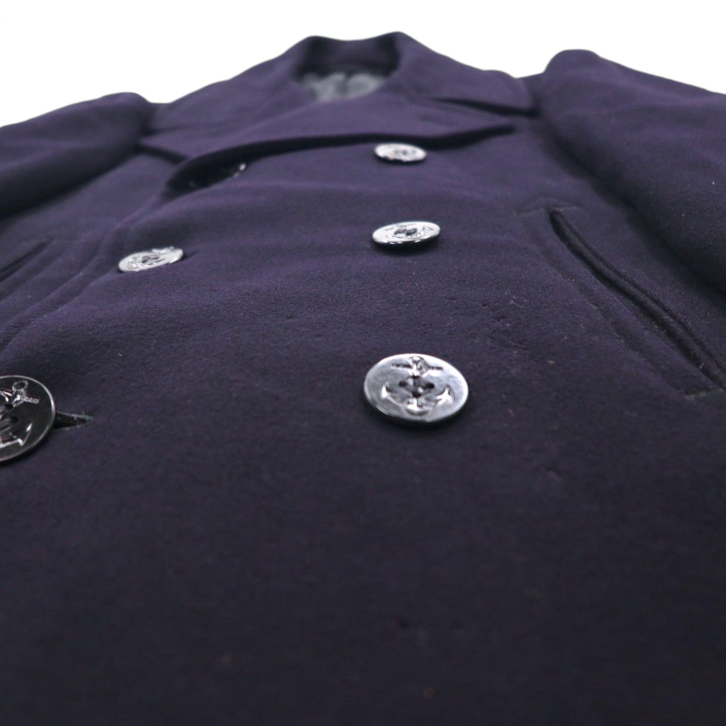 US NAVY 60s Vintage Pea Coat ピーコート L ネイビー 米軍 60年代 10ボタン ミリタリー COAT MAN'S WOOL JERSEY