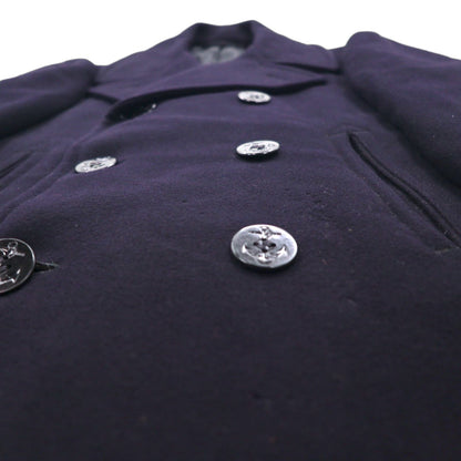 US NAVY 60s Vintage Pea Coat ピーコート L ネイビー 米軍 60年代 10ボタン ミリタリー COAT MAN'S WOOL JERSEY