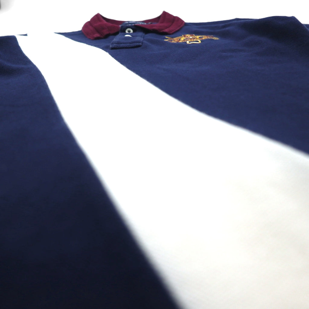 RALPH LAUREN 90s THE SKINNY POLO Line Design Polo Shirt, Size M, Navy, Embroidered Pony Emblem