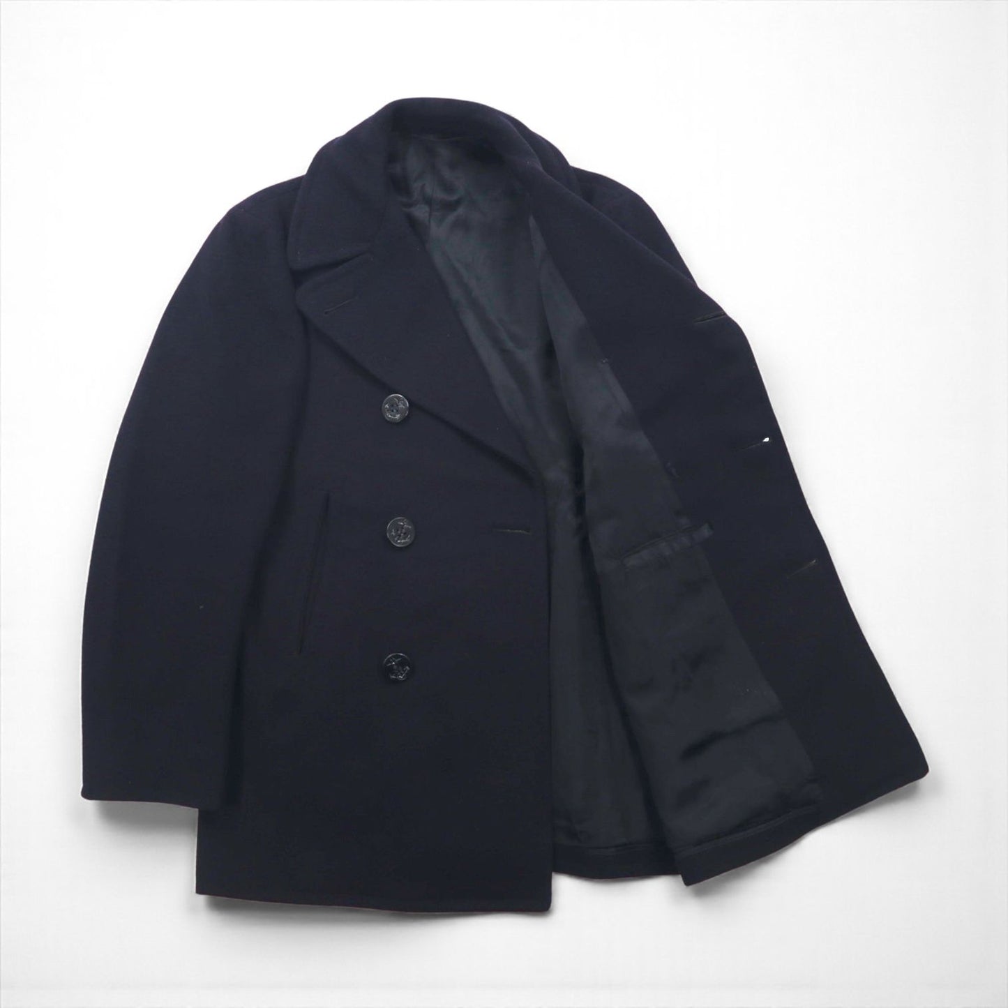 US NAVY 60s Vintage Pea Coat ピーコート L ネイビー 米軍 60年代 10ボタン ミリタリー COAT MAN'S WOOL JERSEY