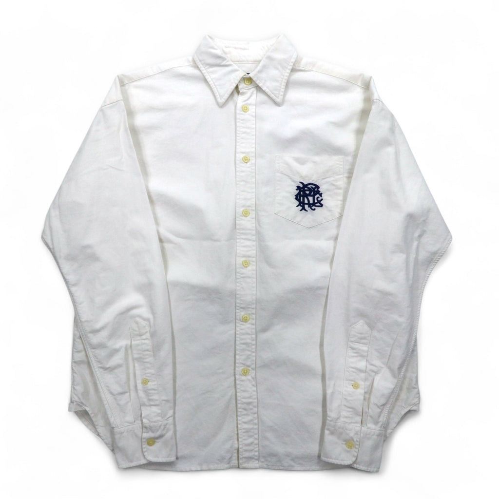 POLO RALPH LAUREN Classic Oxford Shirt, Medium, White Cotton, Embroidered, Chest Pocket