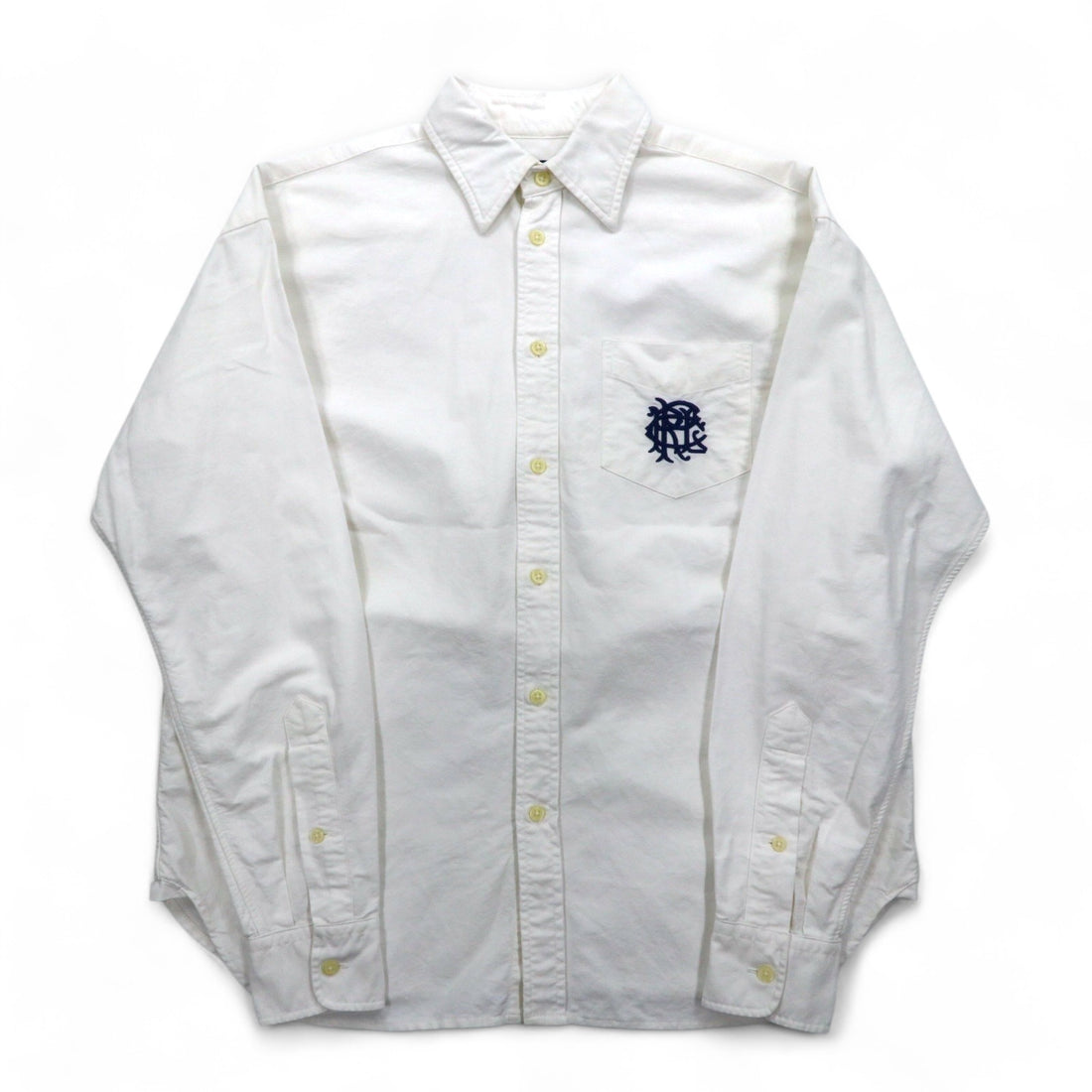 POLO RALPH LAUREN Classic Oxford Shirt, Medium, White Cotton, Embroidered, Chest Pocket