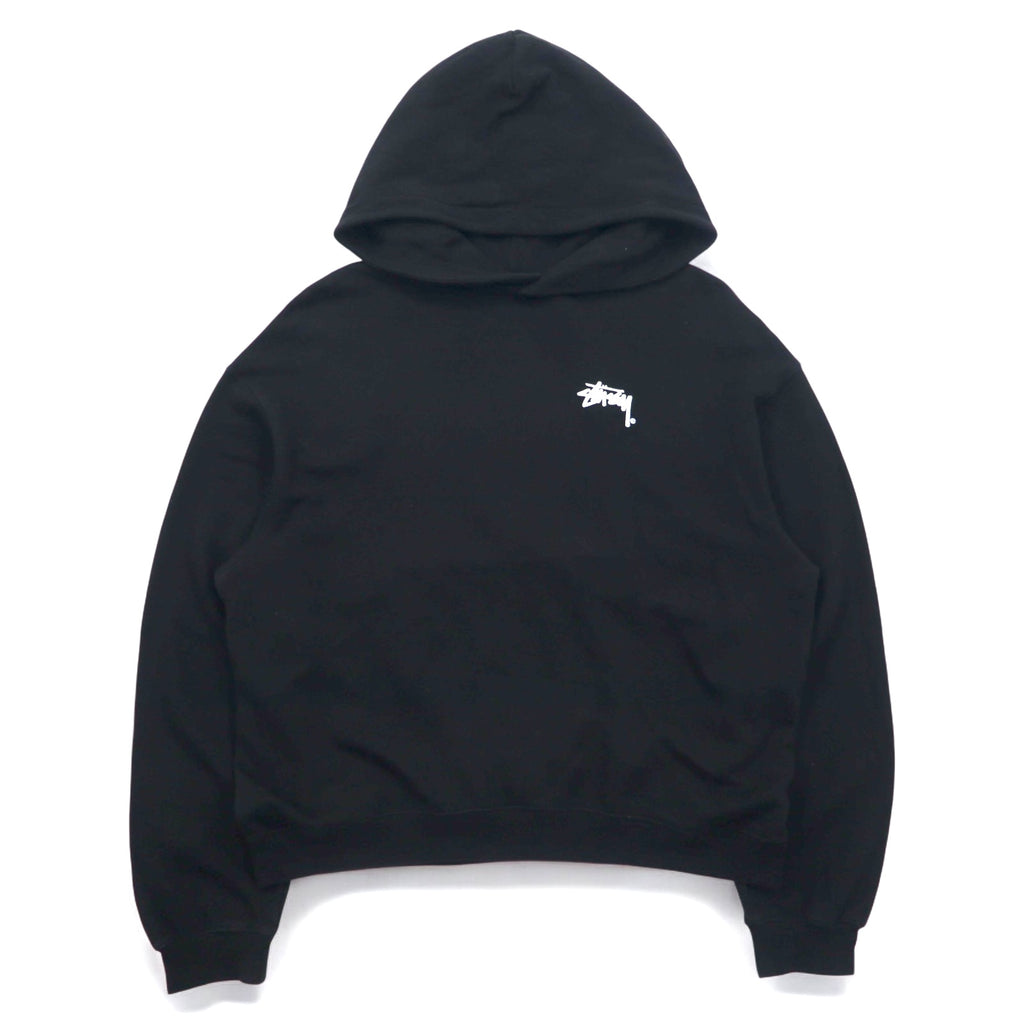 Stussy Drop Shoulder Pullover Hoodie M Black Stock Logo