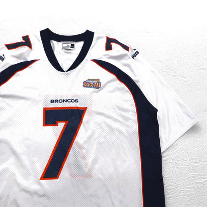 PUMA 90年代 USA製 NFL メッシュ ゲームシャツ Tシャツ 2XL ホワイト BRONCOS ナンバリング