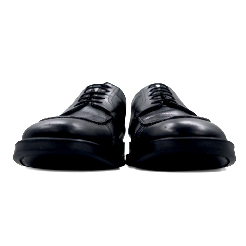 NUVOLA BY Santoni U-tip moc-toe dress shoes, 27cm, black leather, 64124601