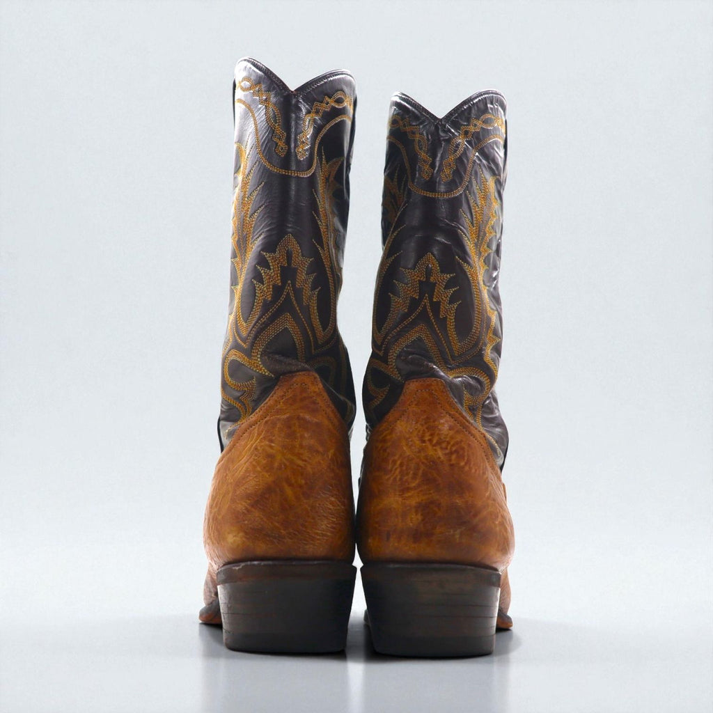 Tony Lama Cowboy Western Boots, Size 28cm, Leather, 6552, Carved Stitch Embroidery, Two-Tone