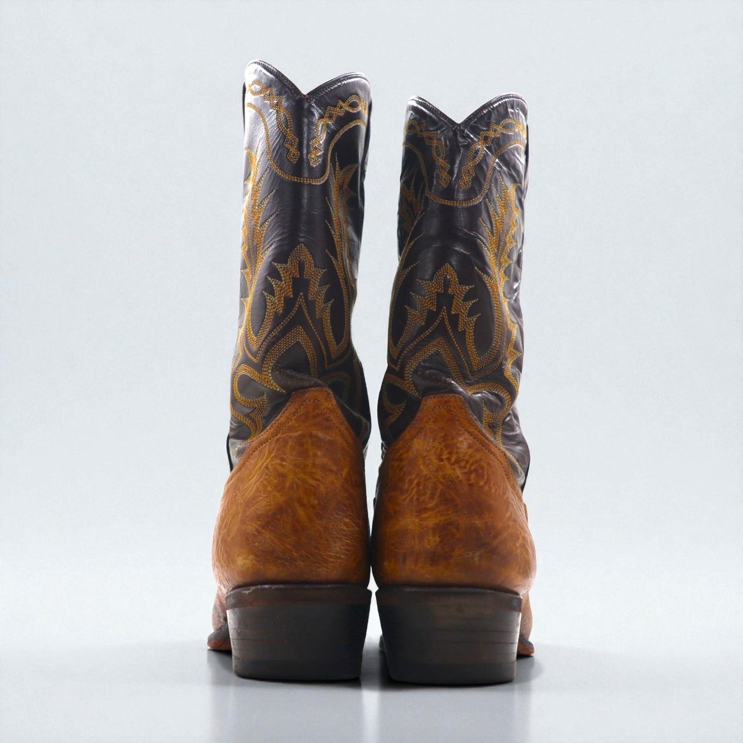 Tony Lama Cowboy Western Boots, Size 28cm, Leather, 6552, Carved Stitch Embroidery, Two-Tone