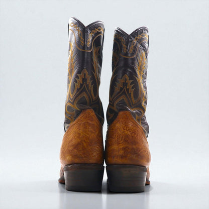 Tony Lama Cowboy Western Boots, Size 28cm, Leather, 6552, Carved Stitch Embroidery, Two-Tone