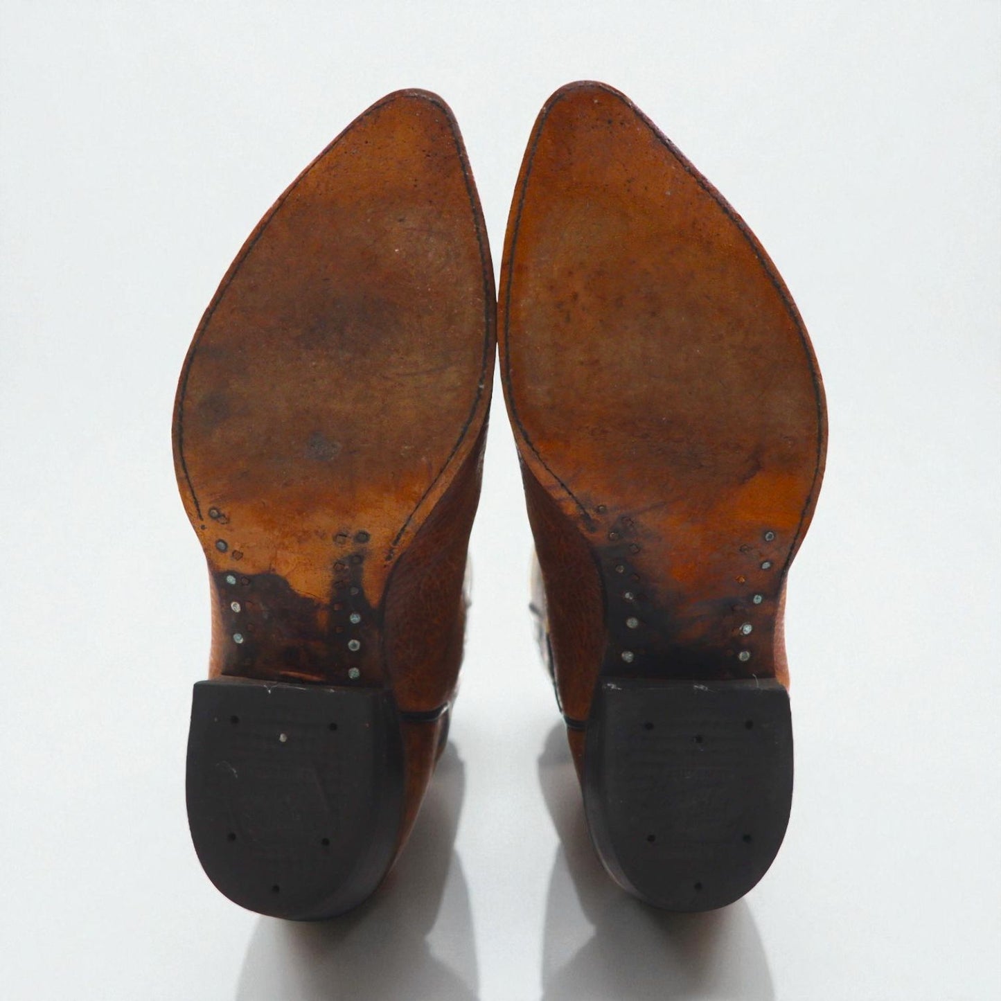 Tony Lama Cowboy Western Boots, Size 28cm, Leather, 6552, Carved Stitch Embroidery, Two-Tone