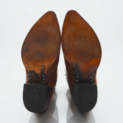 Tony Lama Cowboy Western Boots, Size 28cm, Leather, 6552, Carved Stitch Embroidery, Two-Tone