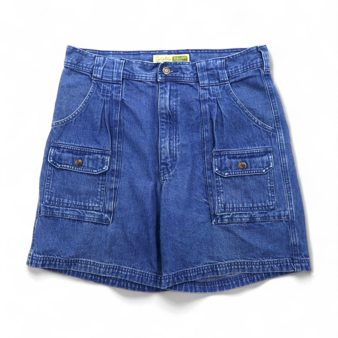 Cabela's デニム ブッシュ ショートパンツ 7-POCKET HIKER ハーフパンツ L インディゴ ブルー フロントポケット