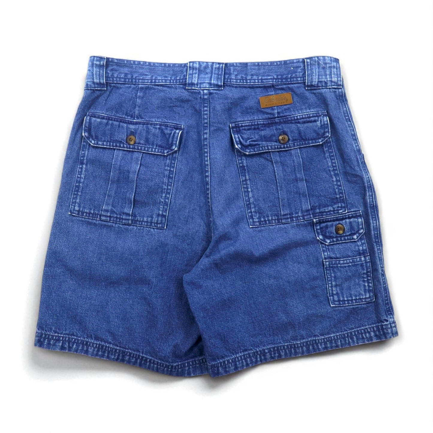Cabela's デニム ブッシュ ショートパンツ 7-POCKET HIKER ハーフパンツ L インディゴ ブルー フロントポケット