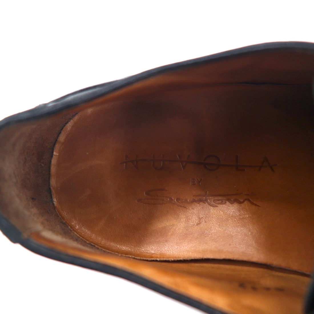 NUVOLA BY Santoni U-tip moc-toe dress shoes, 27cm, black leather, 64124601