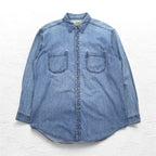 Levi's RED TAB 90s denim shirt L indigo blue metal buttons big size