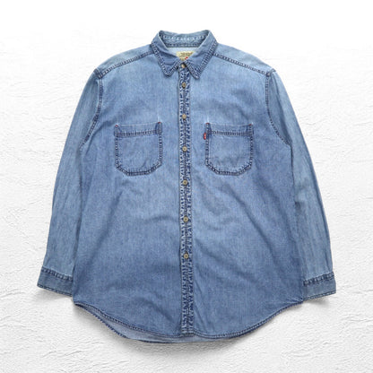 Levi's RED TAB 90年代 デニムシャツ L インディゴ ブルー メタルボタン ビッグサイズ