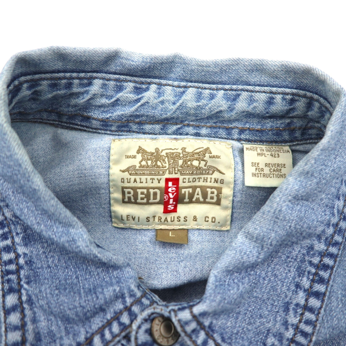 Levi's RED TAB 90s denim shirt L indigo blue metal buttons big size