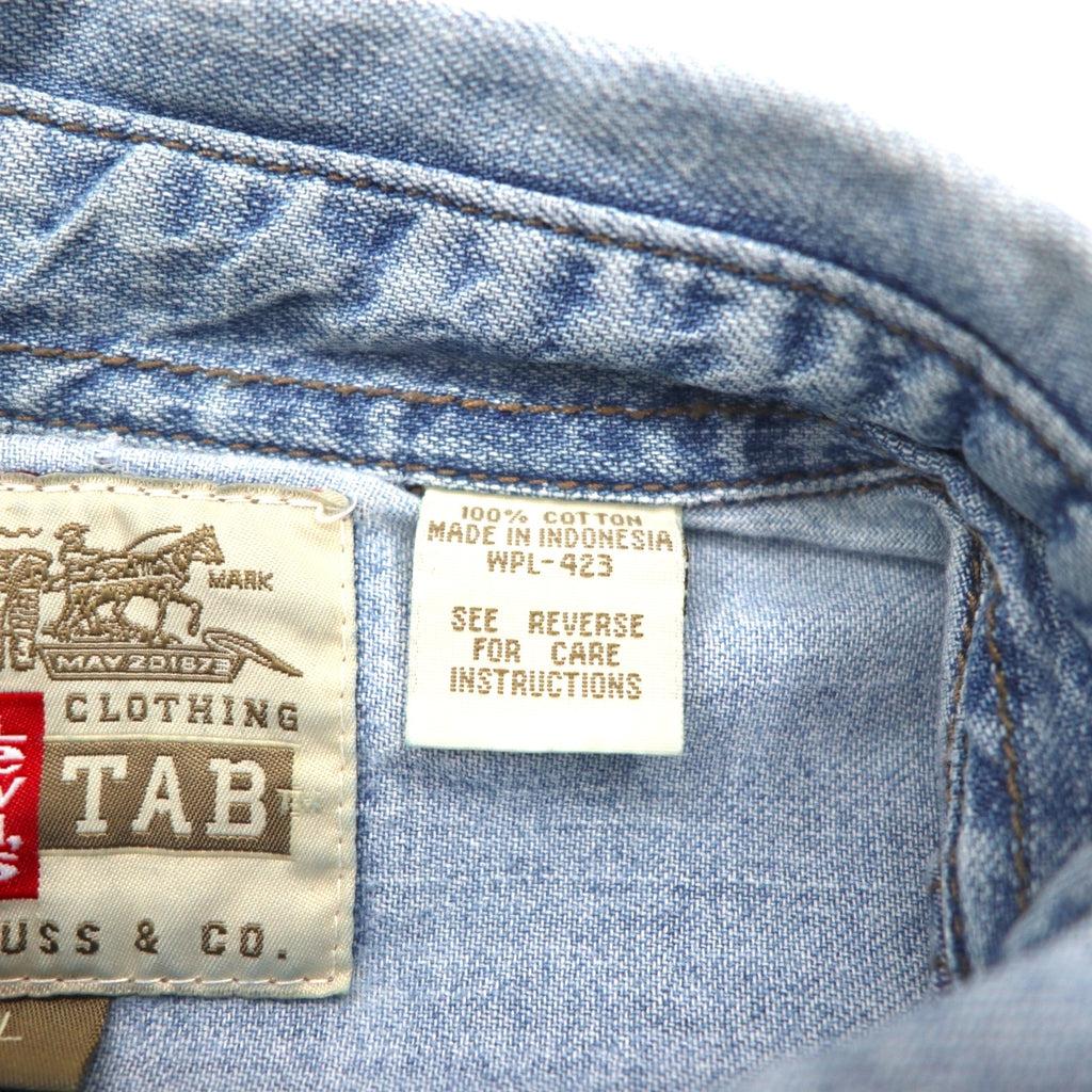 Levi's RED TAB 90s denim shirt L indigo blue metal buttons big size