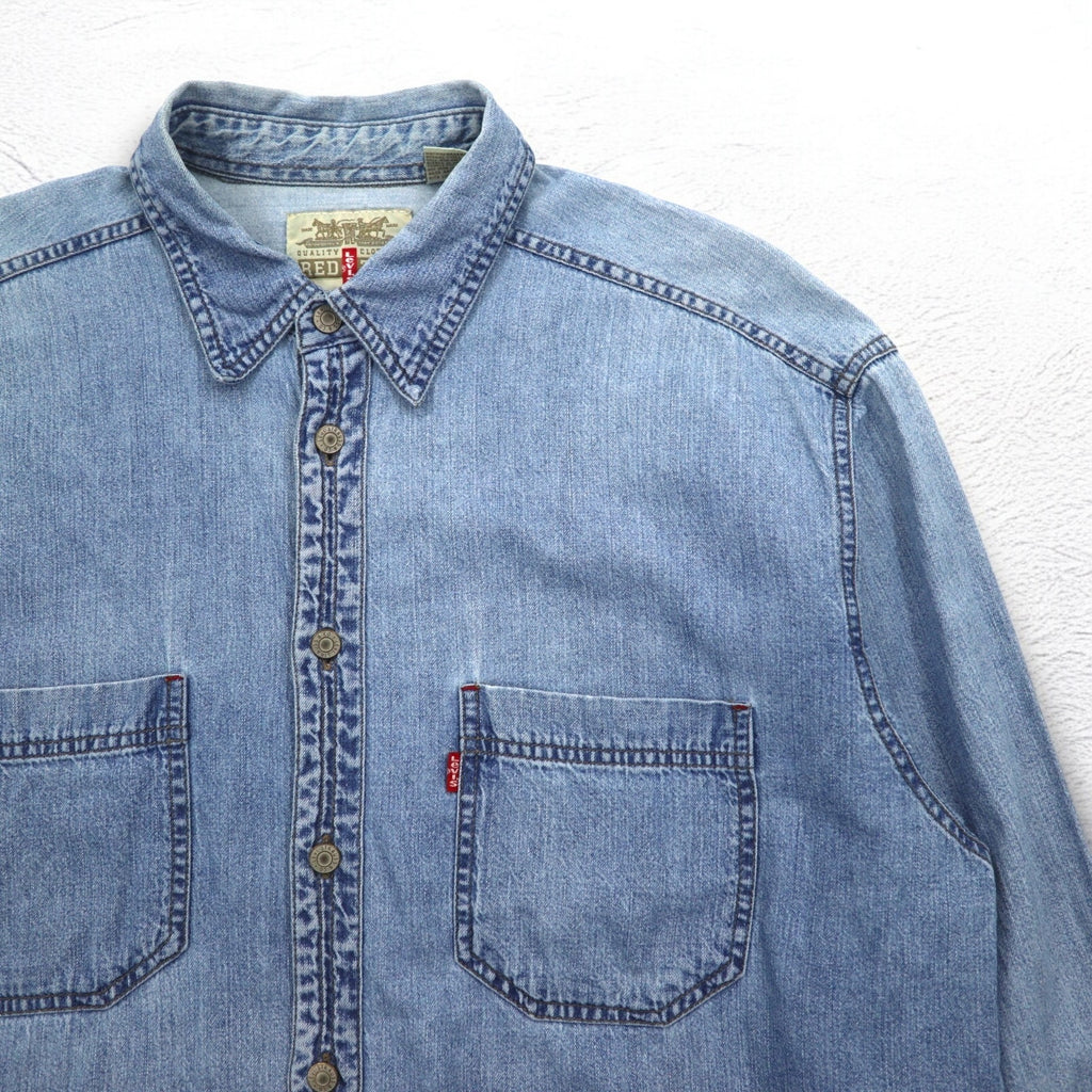 Levi's RED TAB 90s denim shirt L indigo blue metal buttons big size