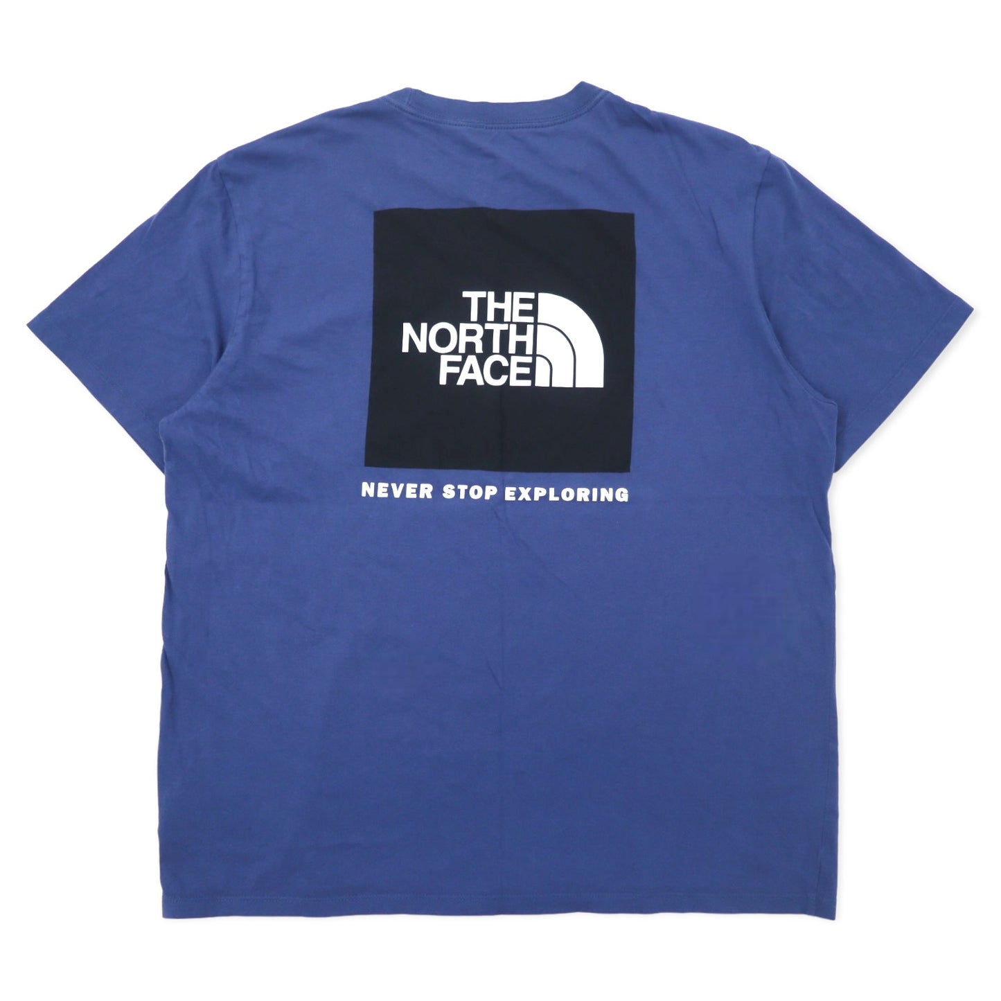 THE NORTH FACE ボックスロゴ プリント Tシャツ XL ネイビー コットン バックプリント US規格 エルサルバドル製