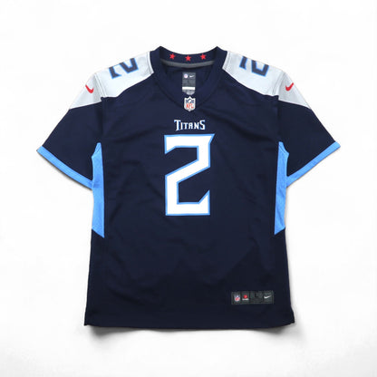 NIKE Game Shirt, Size L, Navy, Polyester, NFL TITANS Numbering, ON FIELD