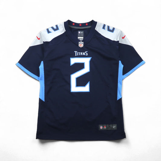 NIKE ゲームシャツ L ネイビー ポリエステル NFL TITANS ナンバリング ON FIELD