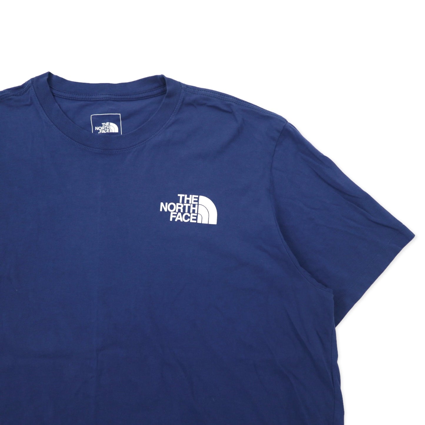 THE NORTH FACE ボックスロゴ プリント Tシャツ XL ネイビー コットン バックプリント US規格 エルサルバドル製