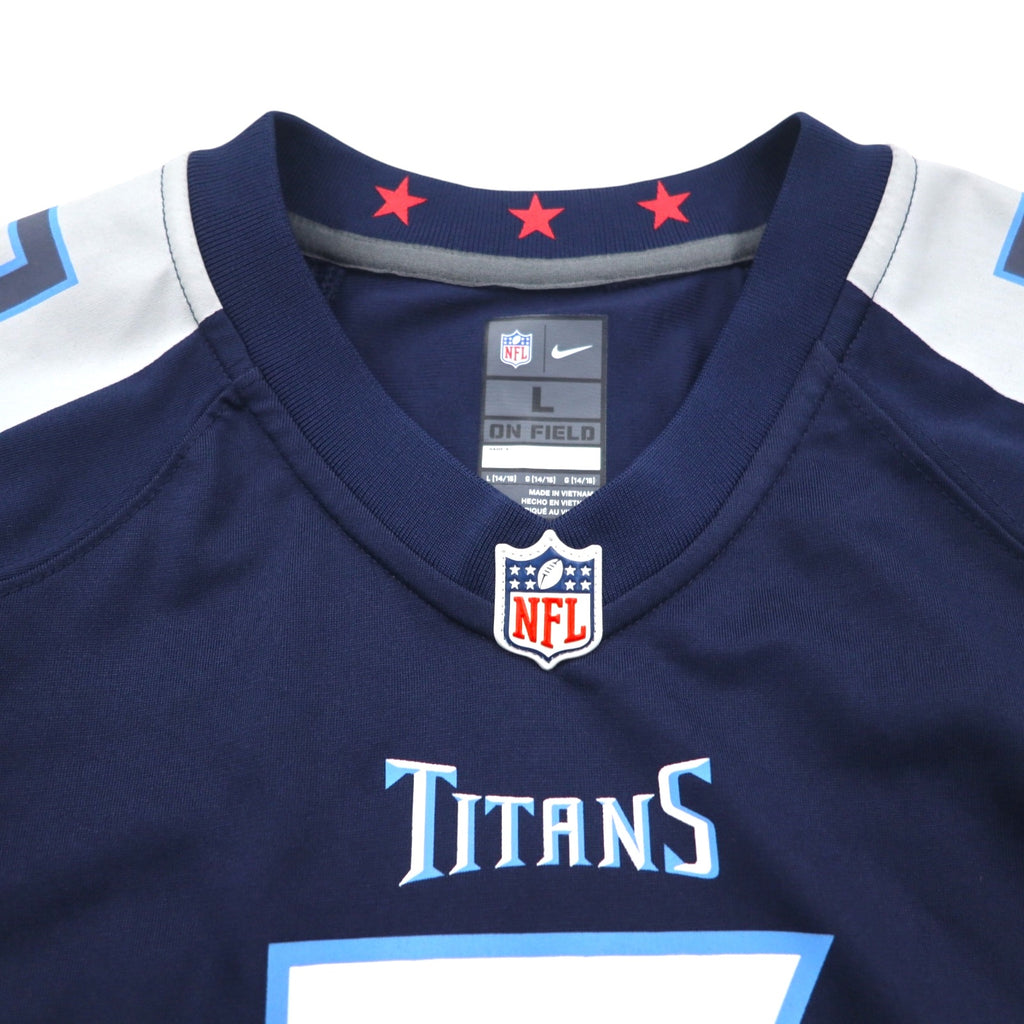 NIKE Game Shirt, Size L, Navy, Polyester, NFL TITANS Numbering, ON FIELD