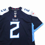 NIKE Game Shirt, Size L, Navy, Polyester, NFL TITANS Numbering, ON FIELD