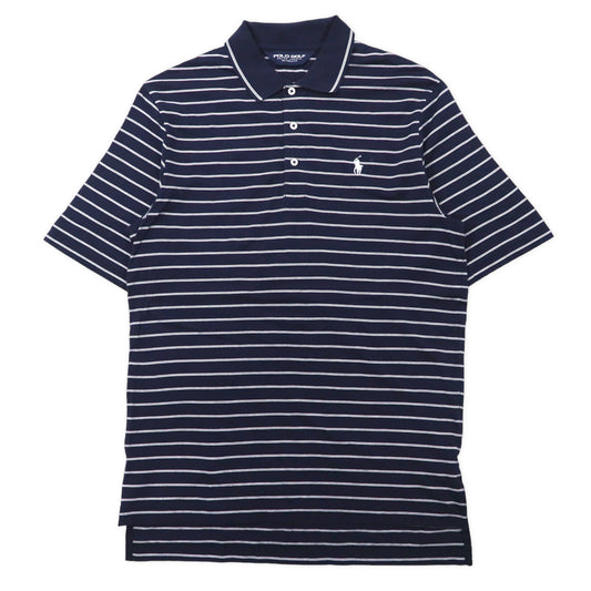 日本然リトテ-古着オンライン-POLO GOLF RALPH LAUREN ボーダー ポロシャツ S ネイビー ピマコットン スモールポニー刺繍-POLO GOLF RALPH LAUREN STRIPED Polo Shirt S Navy Pima Cotton Small Pony Embroidery