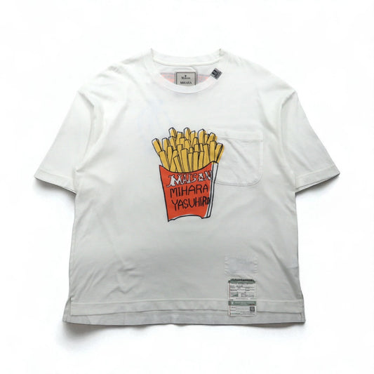 MAISON MIHARA YASUHIRO ポケット Tシャツ Foods Printed T-shirt ポテト プリント L ホワイト GONGON 日本製