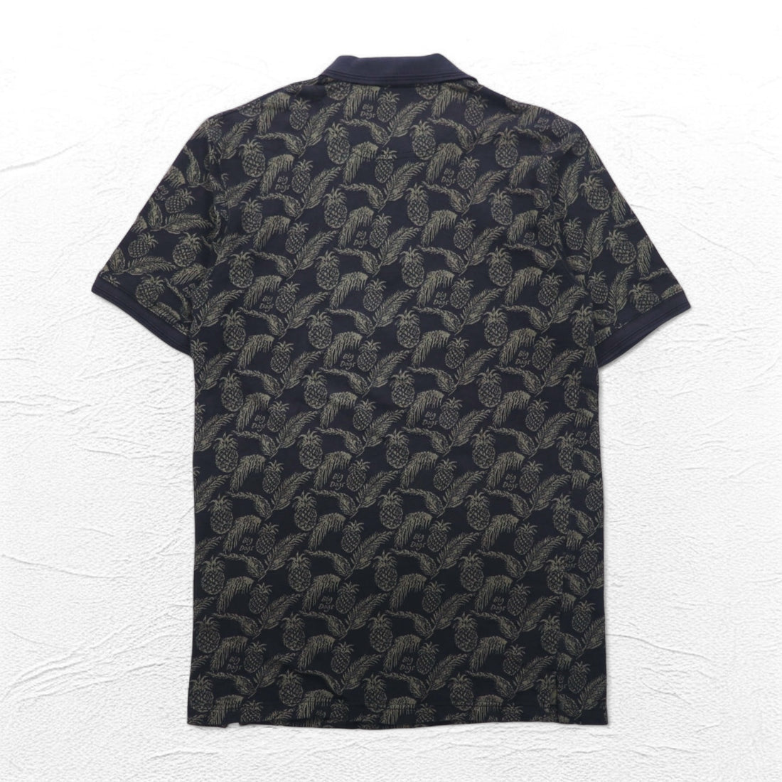 Vintage 90s Polo Shirt BIG DOGS 90s Polo Shirt XL Black All-over Pineapple Botanical Big Size