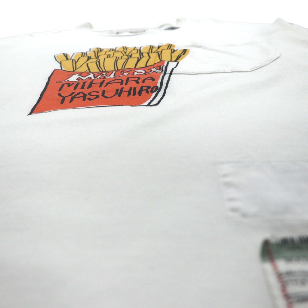MAISON MIHARA YASUHIRO GONGON Pocket T-shirt with Foods Print, Potato Print, White, Size L, Made in Japan