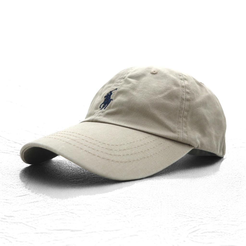 POLO RALPH LAUREN 6パネルキャップ FREE ベルト ベージュ コットン スモールポニー刺繍