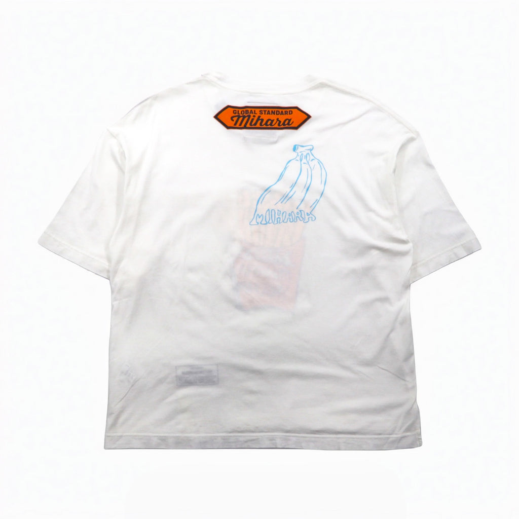 MAISON MIHARA YASUHIRO GONGON Pocket T-shirt with Foods Print, Potato Print, White, Size L, Made in Japan