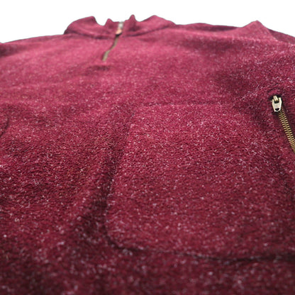 NAUTICA Half-Zip Pullover Fleece Jacket, XL, Bordeaux, Side Zip Pockets, Pile, Stand Collar