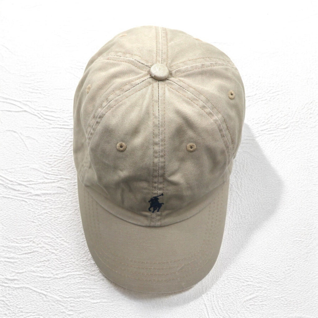 POLO RALPH LAUREN 6パネルキャップ FREE ベルト ベージュ コットン スモールポニー刺繍