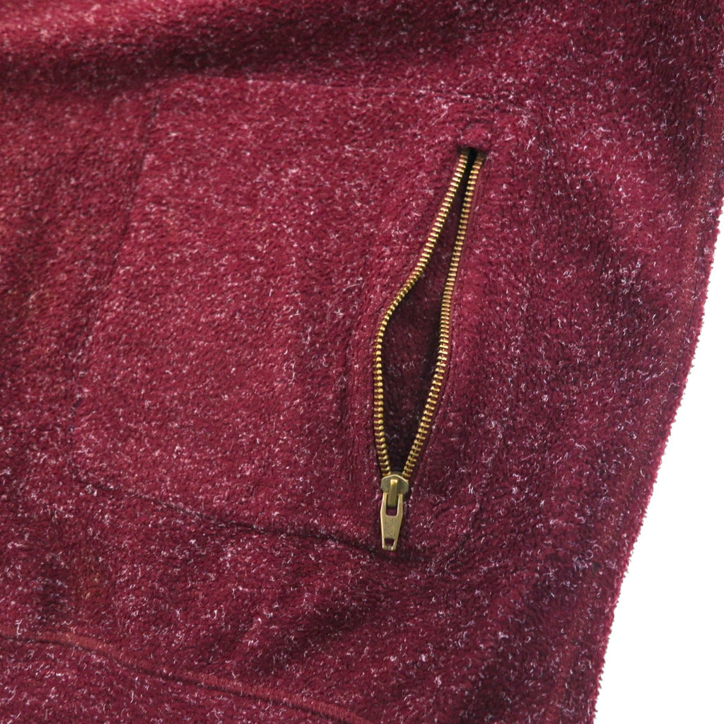 NAUTICA Half-Zip Pullover Fleece Jacket, XL, Bordeaux, Side Zip Pockets, Pile, Stand Collar