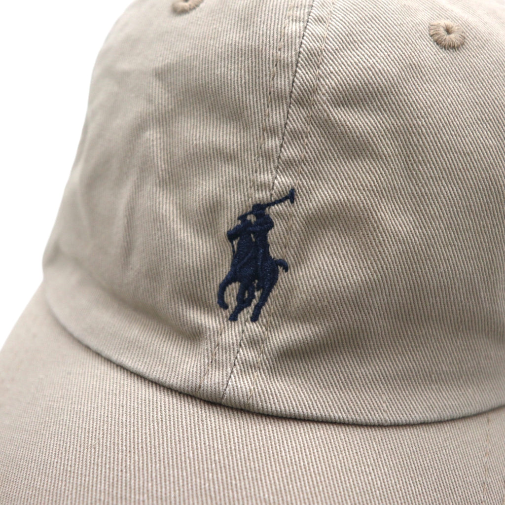 POLO RALPH LAUREN 6パネルキャップ FREE ベルト ベージュ コットン スモールポニー刺繍