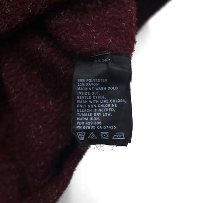 NAUTICA Half-Zip Pullover Fleece Jacket, XL, Bordeaux, Side Zip Pockets, Pile, Stand Collar