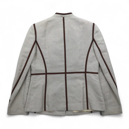 Brooks Brothers マオカラー チロリアンジャケット パイピングジャケット M ベージュ リネン混 未使用品