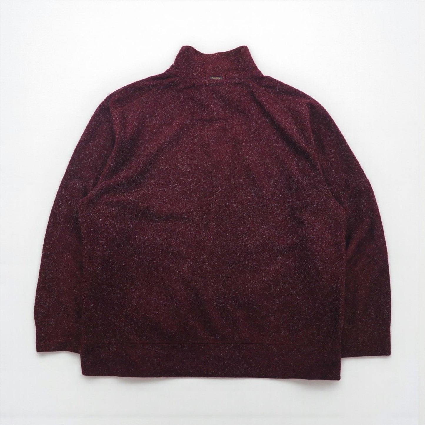 NAUTICA Half-Zip Pullover Fleece Jacket, XL, Bordeaux, Side Zip Pockets, Pile, Stand Collar