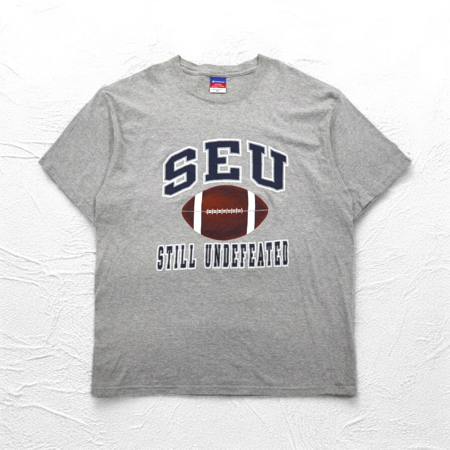 Champion 00年代 カレッジ プリント Tシャツ 2XL グレー SEU アーチロゴ ビッグサイズ ホンジュラス製