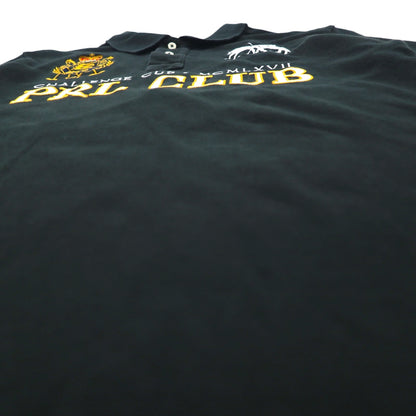 Polo by Ralph Lauren 90s PRL Club Embroidered Polo Shirt, Size M, Black, Pique, Double Pony Emblem