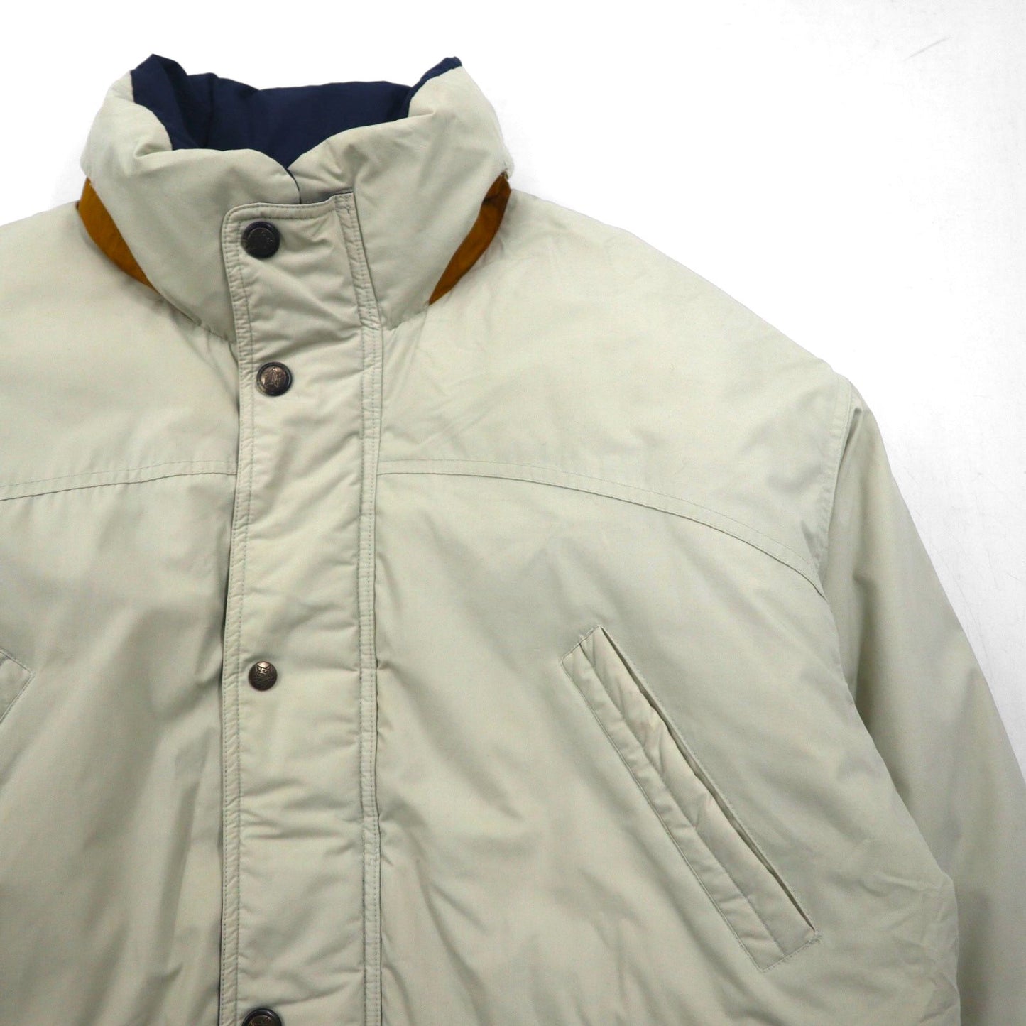 LONDON FOG 90s 65/35 Cross Stand Collar Down Jacket, Size 2XL, Beige, Drawcord