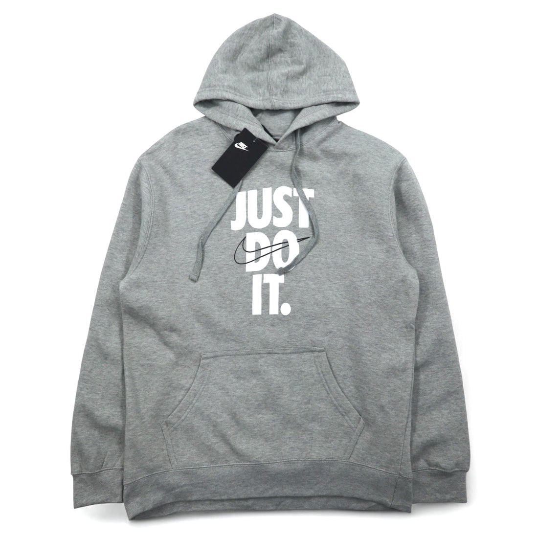 NIKE Pullover Hoodie M Grey JUST DO IT HOODIE 928717-063 Made in Pakistan Unused