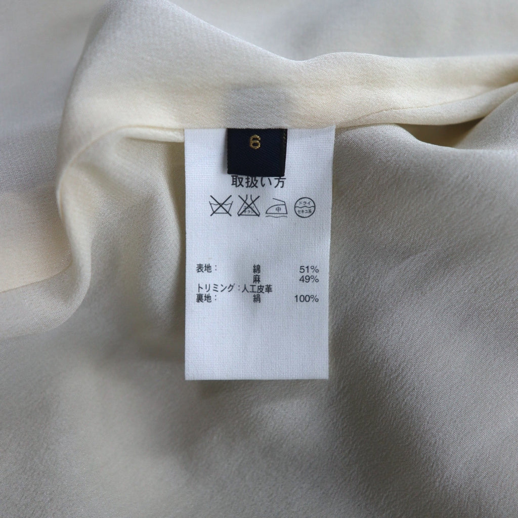 Brooks Brothers Mao collar Tyrolean jacket with piping, M, beige, linen blend, unused