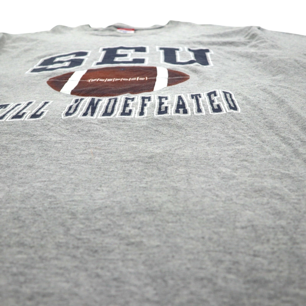 Champion 00年代 カレッジ プリント Tシャツ 2XL グレー SEU アーチロゴ ビッグサイズ ホンジュラス製