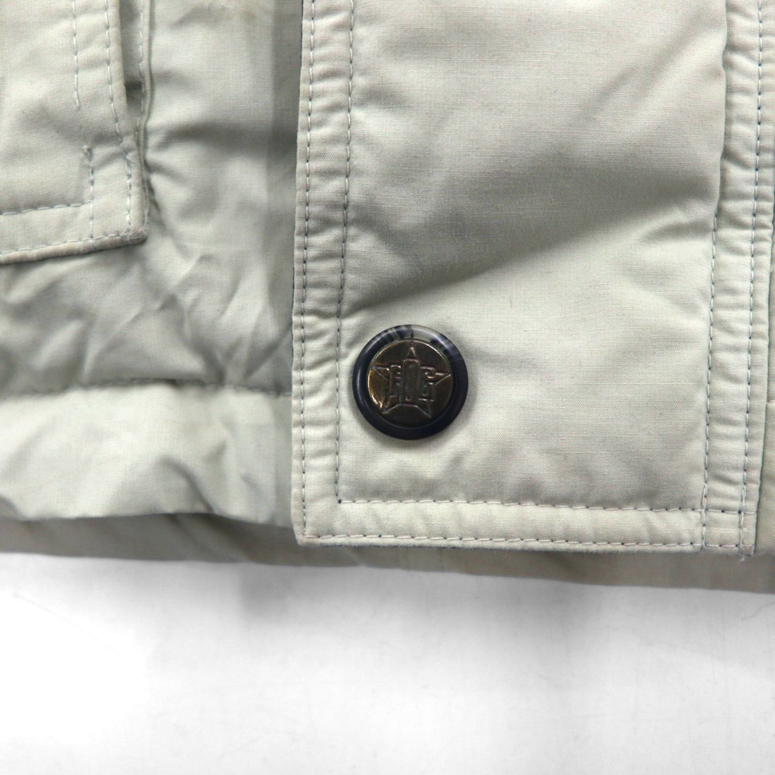 LONDON FOG 90s 65/35 Cross Stand Collar Down Jacket, Size 2XL, Beige, Drawcord