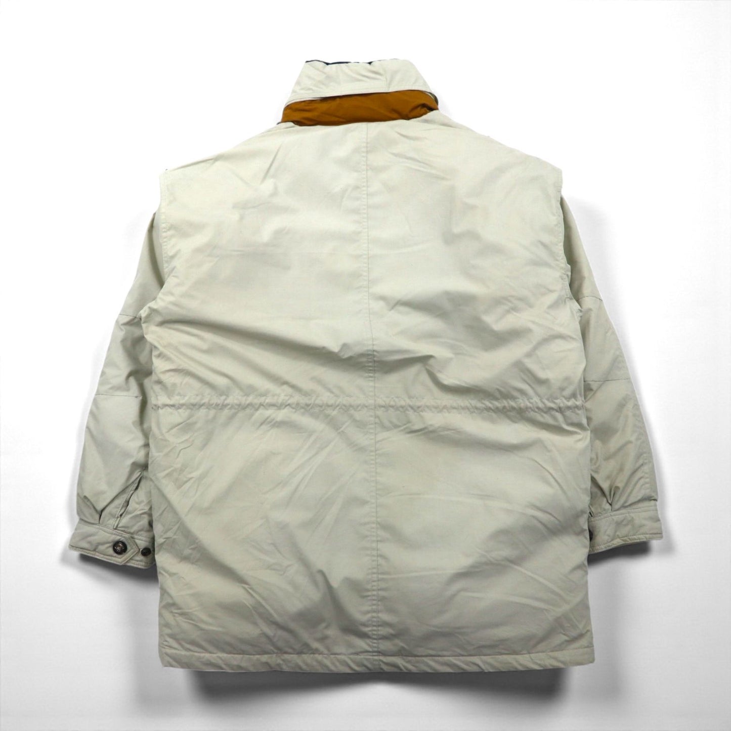 LONDON FOG 90s 65/35 Cross Stand Collar Down Jacket, Size 2XL, Beige, Drawcord