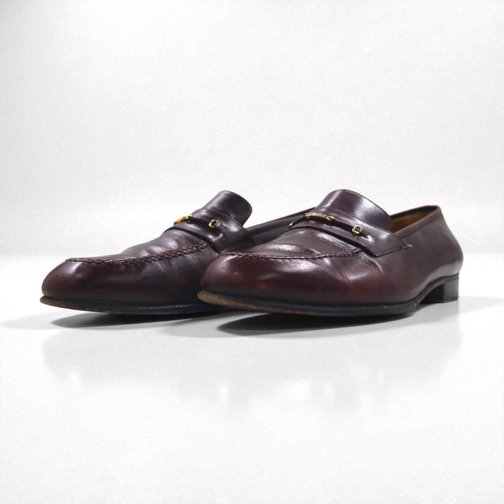 Salvatore Ferragamo Horsebit Loafers, Size 27.5cm, Leather Moccasins, 4505 220, Made in Italy